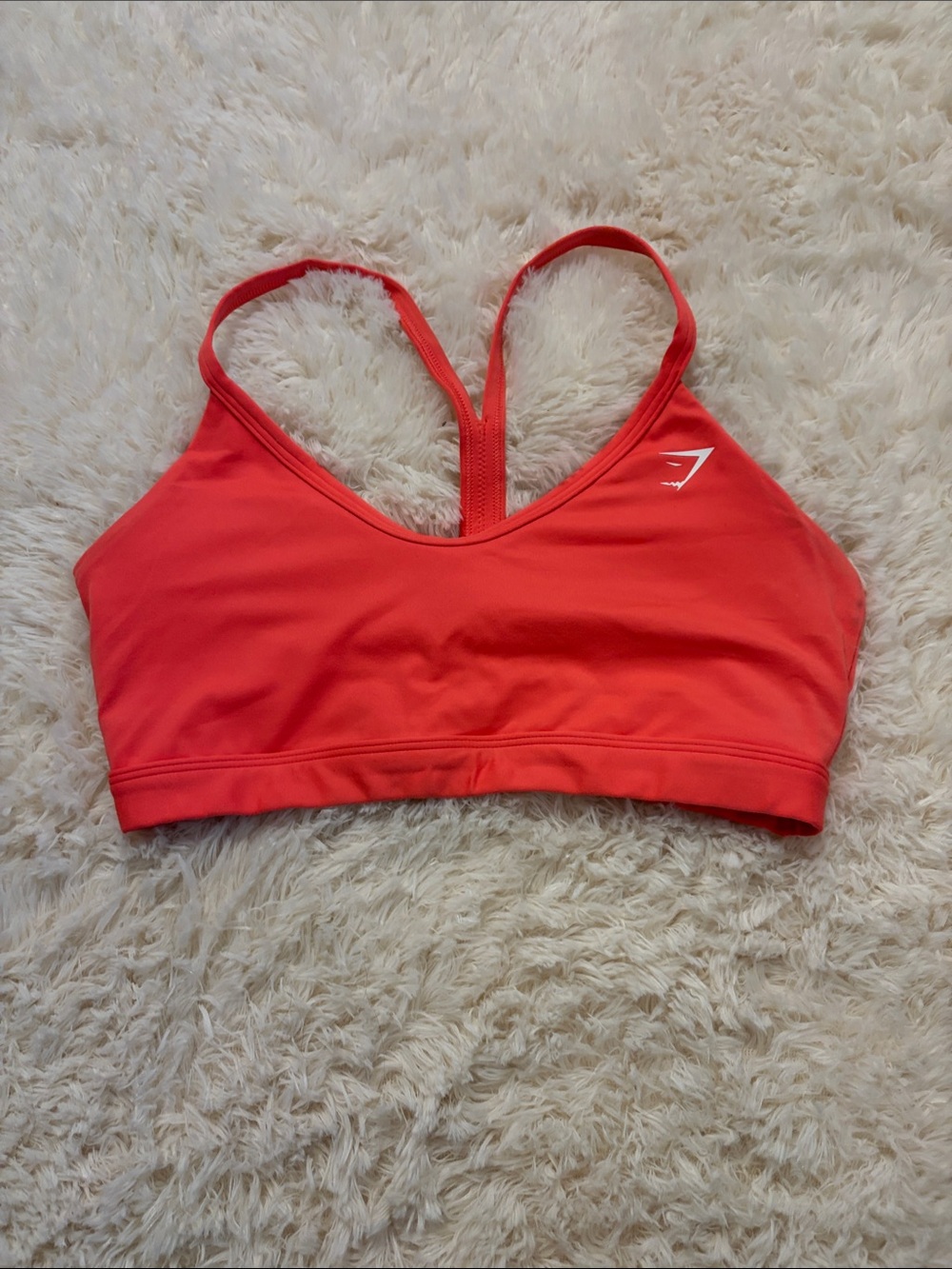 Gymshark Coral-Red Strappy Sports Bra